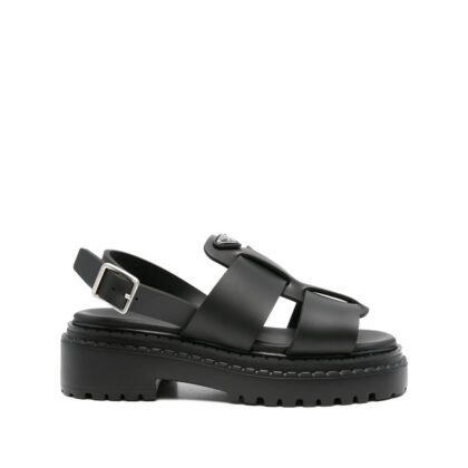Prada Buckle Platform Sandals