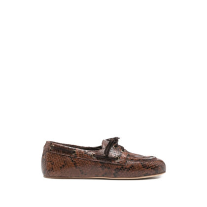 3juin Snakeskin-effect Boat Shoes