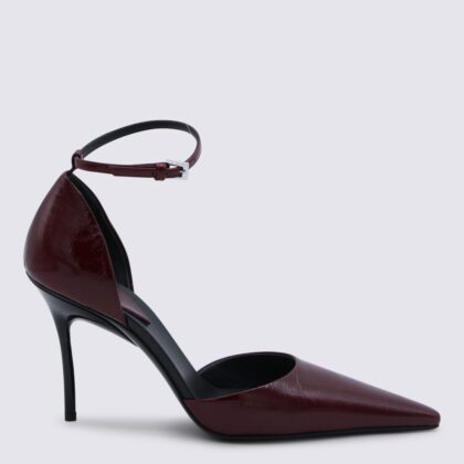 Alaia Bordeaux Leather Dorsay 90 Pumps