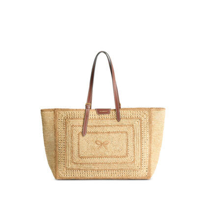 Anya Hindmarch Large Bow-detail Raffia Tote Bag