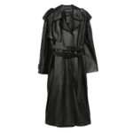 Balenciaga Belted Leather Trench Coat