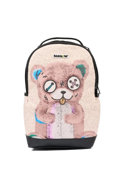 Barrow Beige Backpack For Kids With Bear