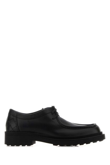Bottega Veneta Black Leather Ben Lace-up Shoes