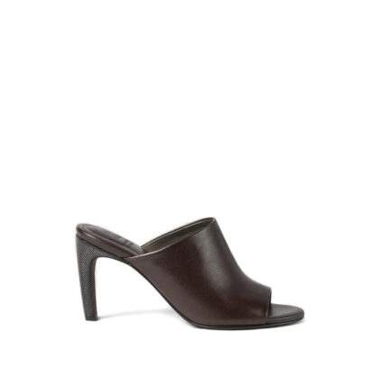 Brunello Cucinelli Leather Embellished Heels Mules