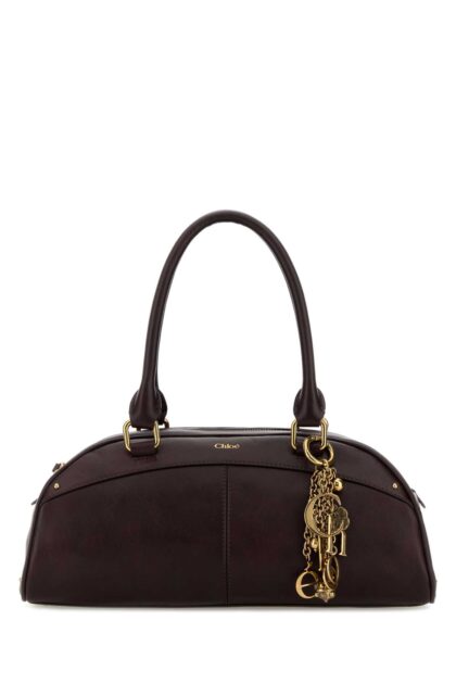 Chloé Plum Leather Bowling Handbag