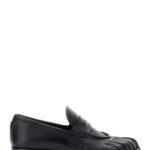 Coperni Black Loafers With Back Logo And Foot-shaped Design In Leather Woman