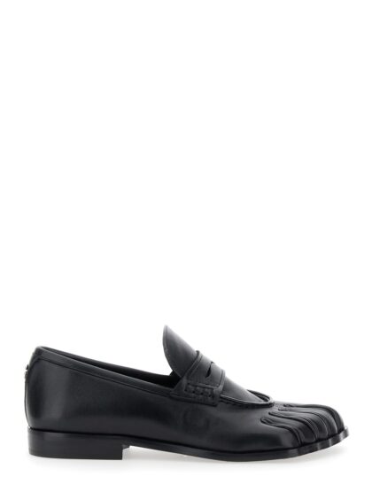 Coperni Black Loafers With Back Logo And Foot-shaped Design In Leather Woman