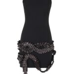 Coperni Pleated Ribbon Jersey Dress
