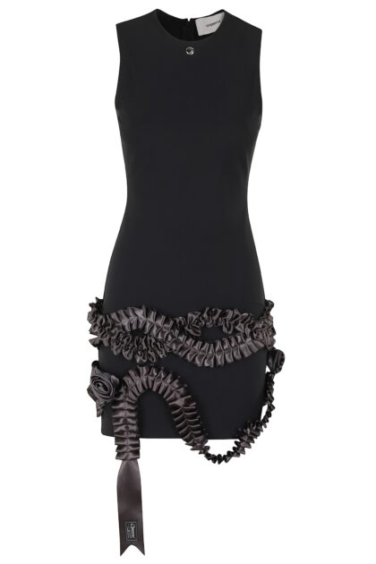 Coperni Pleated Ribbon Jersey Dress