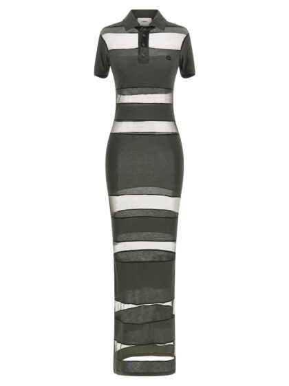 Coperni striped Sheer Polo Dress