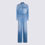Elisabetta Franchi Light Blue Cotton Jumpsuit
