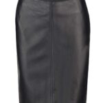 Fendi Black Leather Skirt