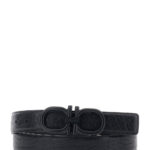 Ferragamo Black Belt With Gancini Buckle Closure In Leather Man