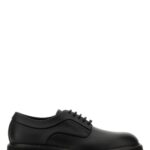 Ferragamo Black Leather Cervantes Lace-up Shoes