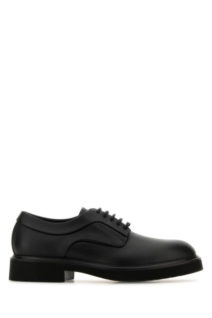 Ferragamo Black Leather Cervantes Lace-up Shoes
