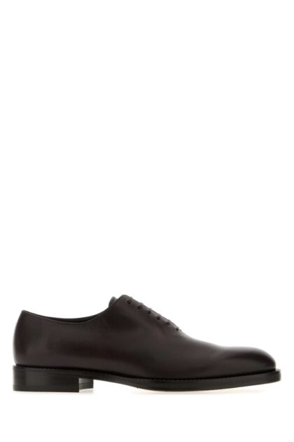 Ferragamo Dark Brown Leather Amber Lace-up Shoes