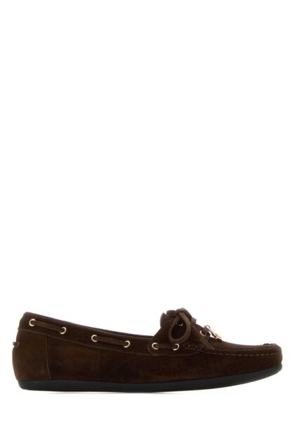 Ferragamo Dark Brown Suede Flippy Loafers