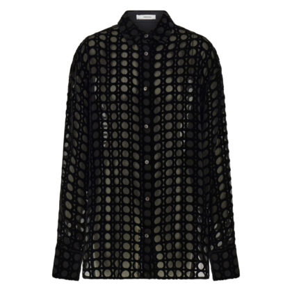 Ferragamo Devoré-effect Velvet Shirt