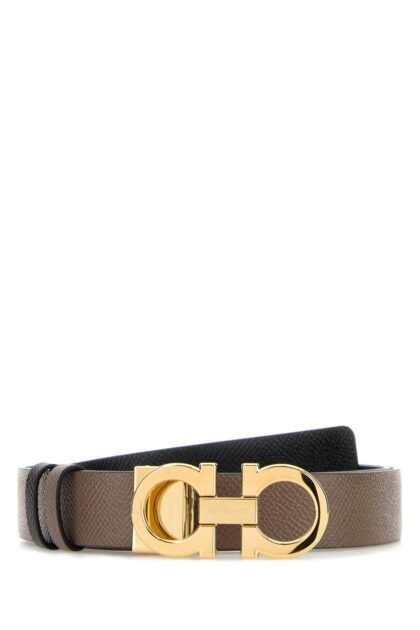 Ferragamo Mud Leather Reversible Belt