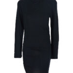 Jacquemus la Robe Spallina Black High-neck Dress With Asymmetrical Design In Fabric Woman