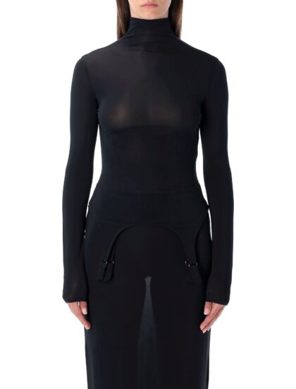 Jean Paul Gaultier Long-sleeve High-neck Body With Lingerie Details