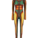 Jean Paul Gaultier Multicolor Jumpsuit With Hood And All-over Print In Tech Fabric Woman