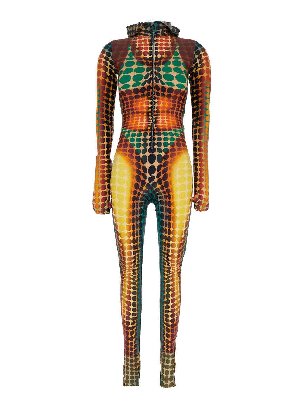 Jean Paul Gaultier Multicolor Jumpsuit With Hood And All-over Print In Tech Fabric Woman