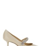 Jimmy Choo bing White Pumps With Crystal Embellishments And High Cone Heel In Patent Leather Blend Woman