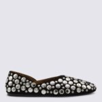 Khaite Black Leather Flats