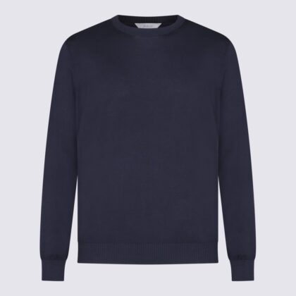 Malo Dark Blue Cotton Knitwear