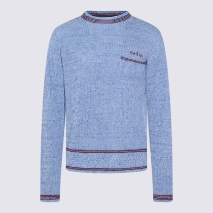 Marni Light Blue Cotton Knitwear