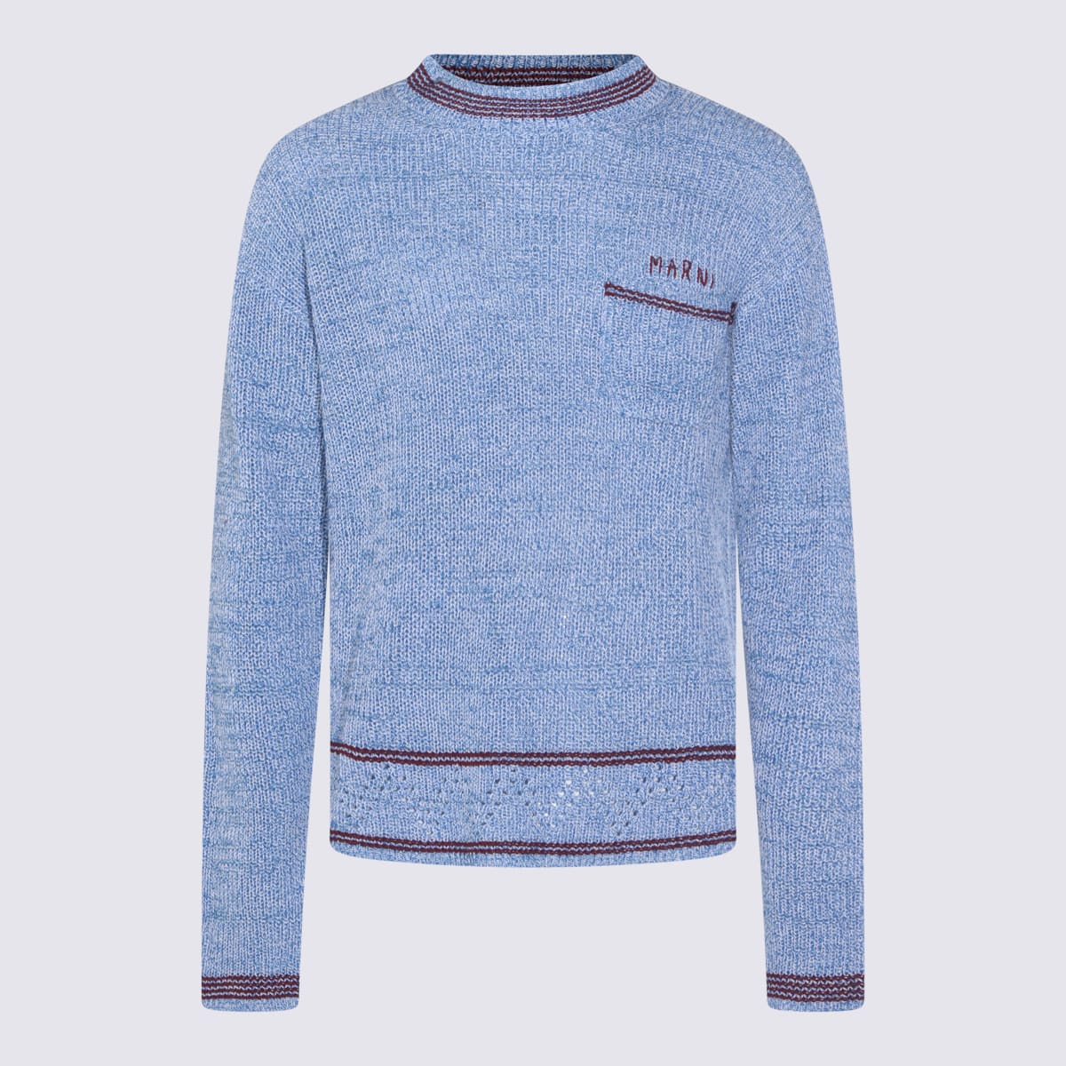 Marni Light Blue Cotton Knitwear