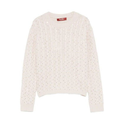 Max Mara Studio Embellished Cable-knit Sweater