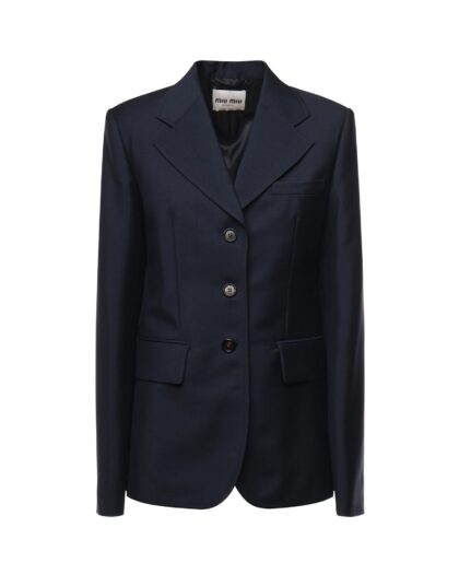 Miu Miu Single-breasted Jacket In Kid Mohair