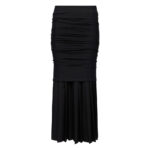 Mm6 Maison Margiela Pleated Draped Midi Skirt