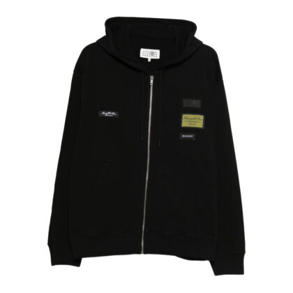 Mm6 Maison Margiela Zip Appliqué Hooded Knitwear