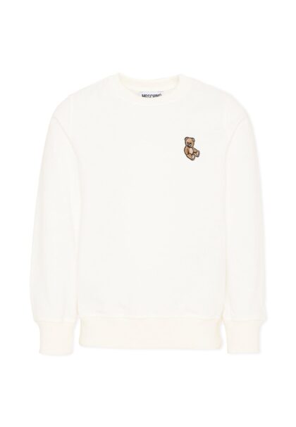 Moschino Ivory Sweatshirt For Kids With Teddy Bear