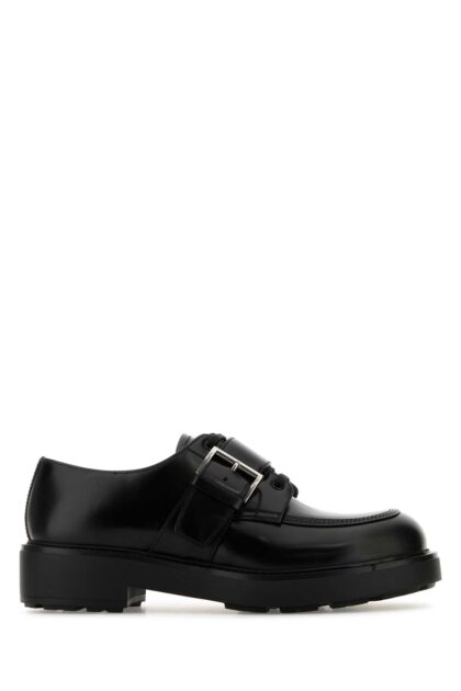 Prada Black Leather Lace-up Shoes