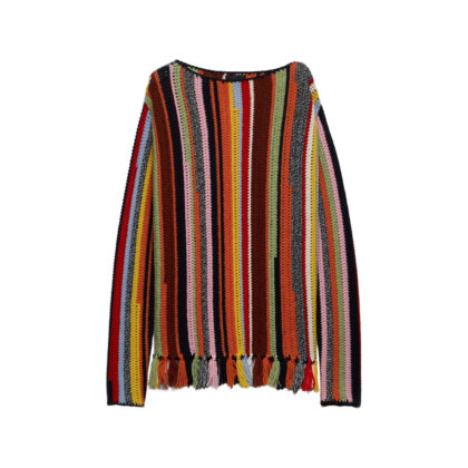 Prada Fringed Boat-neck Sweater