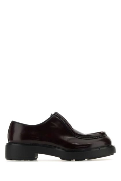 Prada Grape Leather Diapason Lace-up Shoes