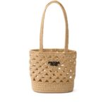 Prada Logo-embroidered Crochet Shoulder Bag