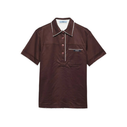 Prada Patch-pocket Raw-cut Polo Top