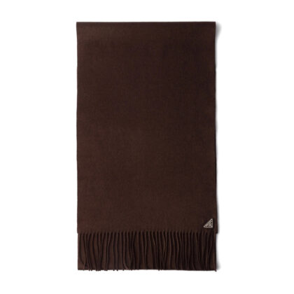 Prada Triangle-logo Fringe Scarf