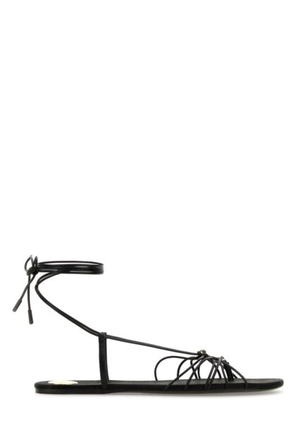 Saint Laurent Black Leather Babylone Sandals