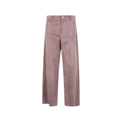 's Max Mara Pocketed Leather Straight Trousers