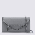 Stella McCartney Light Grey Faux Leather Continental Wallet Crossbody Bag