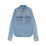 Susanna Blu Embroidered-flowers Denim Shirt