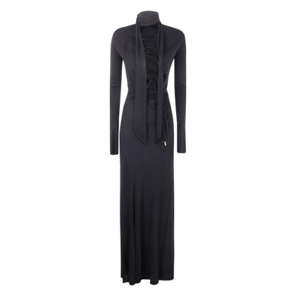 The Attico Lace-up Long-sleeves Maxi Dress