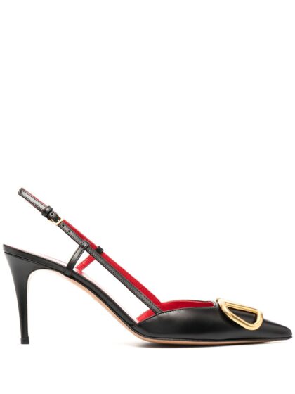 Valentino Garavani Vlogo Signature Leather Slingback Pumps