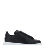 Alexander McQueen Black Low Top Sneakers With Logo Lettering On Tongue And Heel In Leather Woman